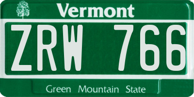VT license plate ZRW766