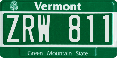 VT license plate ZRW811