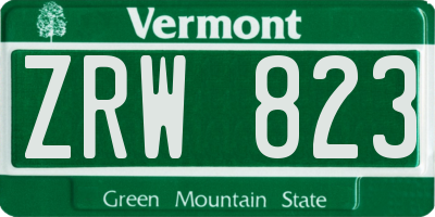 VT license plate ZRW823