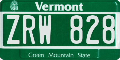 VT license plate ZRW828