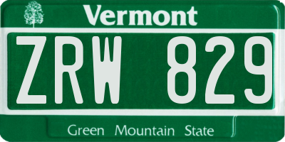 VT license plate ZRW829