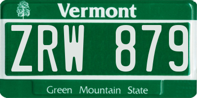 VT license plate ZRW879