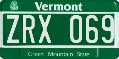 VT license plate ZRX069