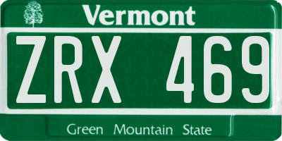 VT license plate ZRX469