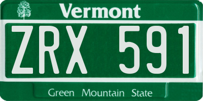 VT license plate ZRX591
