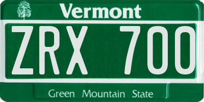 VT license plate ZRX700