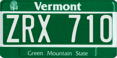 VT license plate ZRX710
