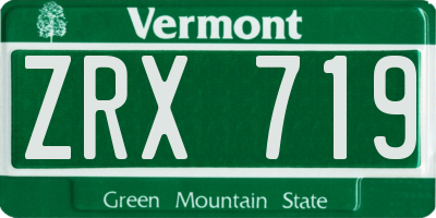 VT license plate ZRX719
