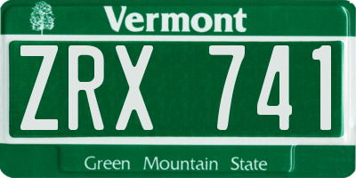 VT license plate ZRX741