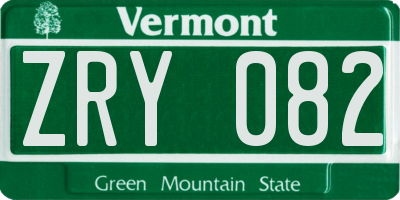 VT license plate ZRY082