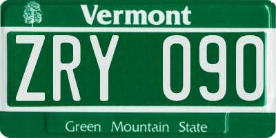 VT license plate ZRY090