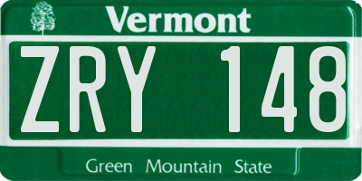 VT license plate ZRY148