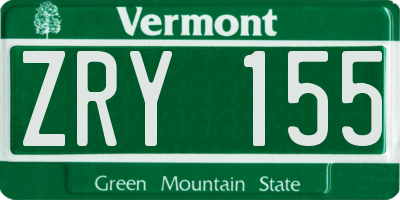 VT license plate ZRY155