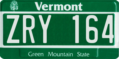 VT license plate ZRY164