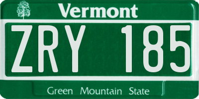 VT license plate ZRY185