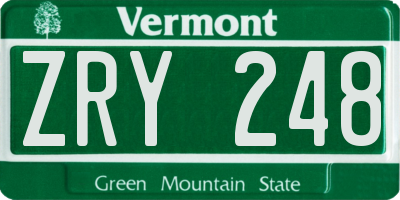 VT license plate ZRY248