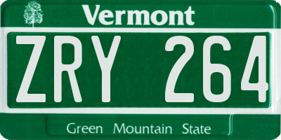 VT license plate ZRY264