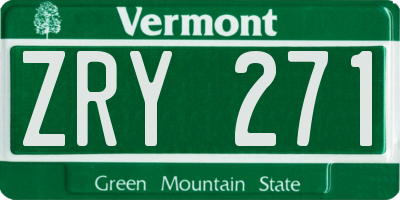 VT license plate ZRY271
