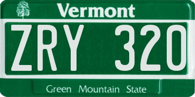 VT license plate ZRY320