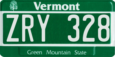 VT license plate ZRY328