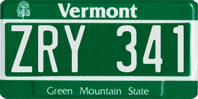 VT license plate ZRY341