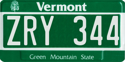 VT license plate ZRY344