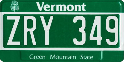 VT license plate ZRY349