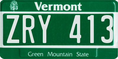 VT license plate ZRY413