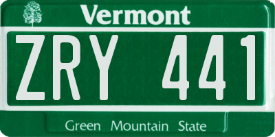 VT license plate ZRY441