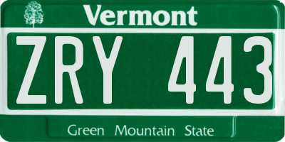VT license plate ZRY443