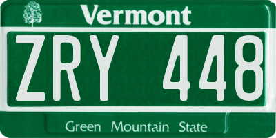 VT license plate ZRY448