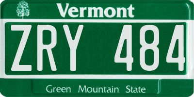 VT license plate ZRY484