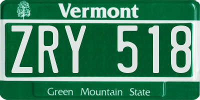 VT license plate ZRY518