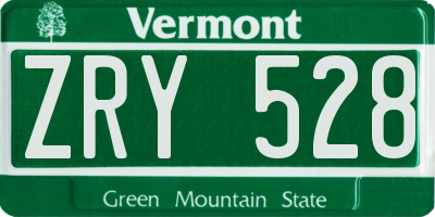 VT license plate ZRY528