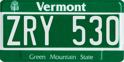 VT license plate ZRY530