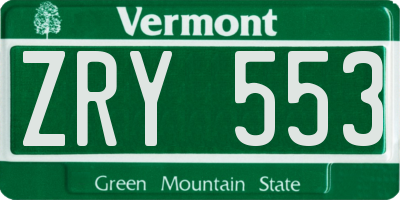 VT license plate ZRY553