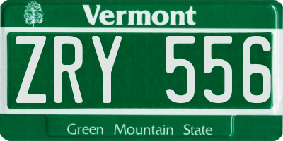 VT license plate ZRY556