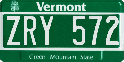 VT license plate ZRY572