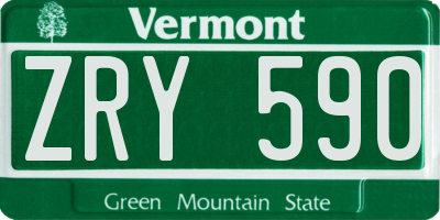 VT license plate ZRY590