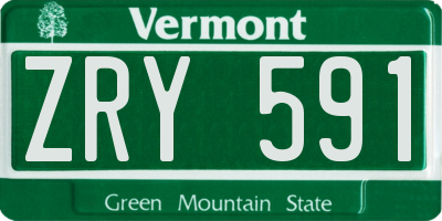VT license plate ZRY591