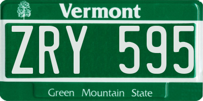 VT license plate ZRY595