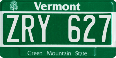 VT license plate ZRY627