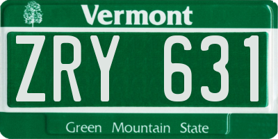 VT license plate ZRY631