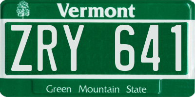 VT license plate ZRY641