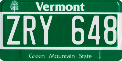 VT license plate ZRY648