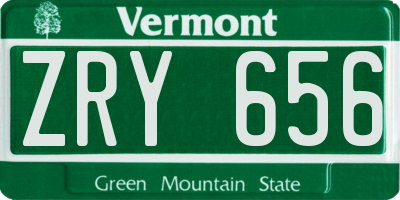 VT license plate ZRY656