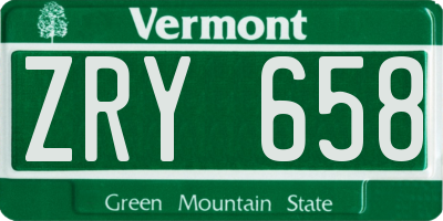 VT license plate ZRY658