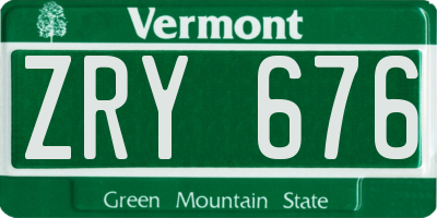 VT license plate ZRY676
