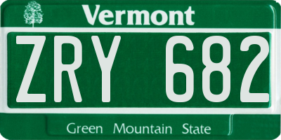 VT license plate ZRY682