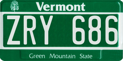 VT license plate ZRY686